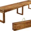 6Ft Outdoor Solid Wooden Bench, 71" Porch Bench Outdoor Backless Garden Bench, Long Outdoor Narrow Wood Bench for Deck Patio Entryway,Bears 900 pounds, 71" L x 11" W x 17" H