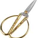 Chinoiserie Dragon and Phoenix Chinese Scissors Stainless Steel, Gold Plated Tailor Sewing Scissors for Household Handicrafts Bonsai Kitchen