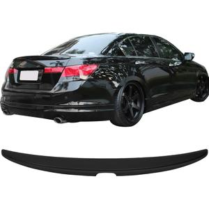 Trunk Spoiler Compatible with 2008-2012 Honda Accord 4 Door, Factory Style ABS Rear Tail Lip Deck Boot Wing by IKON MOTORSPORTS, Unpainted Black, 2009 2010 2011