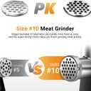 AAOBOSI Heavy Duty Stainless Steel Meat Grinder | 3000W Max | 3 Plates | 3 Sausage Stuffers | Stainless Steel Blade | Kubbe Maker | One-Button Control