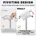 Toilet Paper Holder Stand, Polished Chrome Toilet Paper Holder Free Standing, Post Pivoting Design & Stable Weighted Base SUS304 Stainless Steel for Bathroom(Mega Roll)