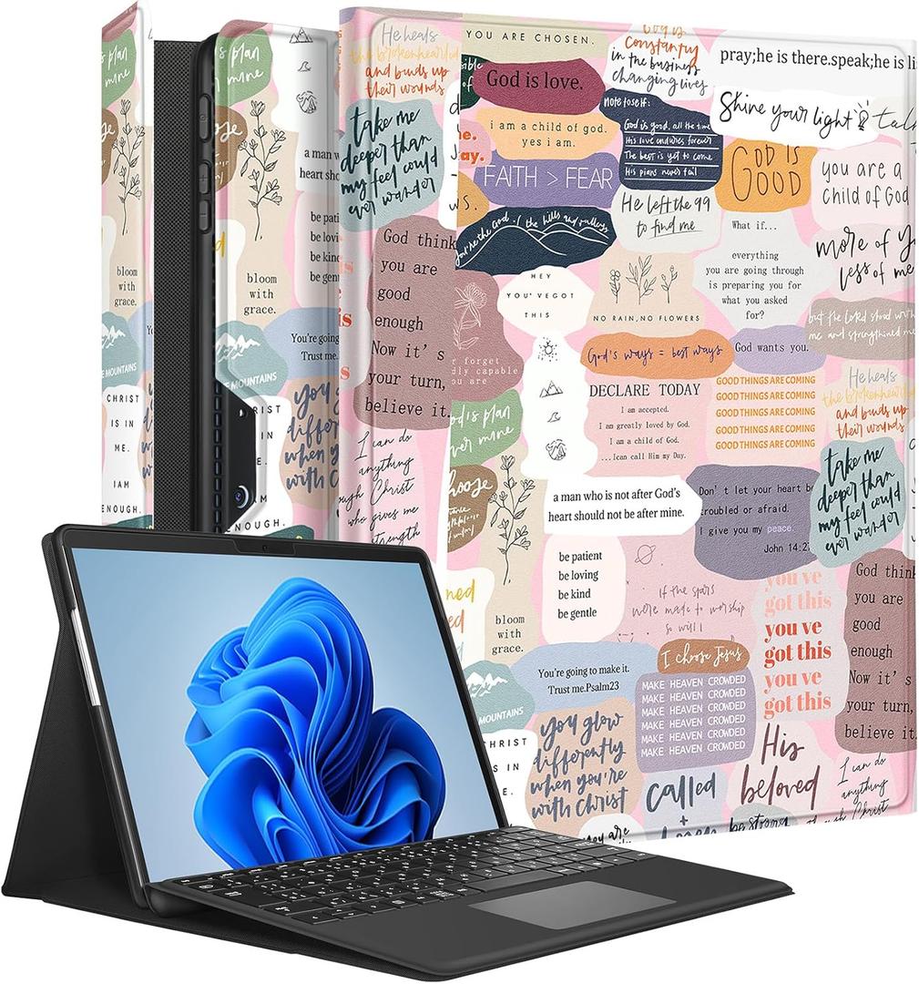 Wazzasoft for Microsoft Surface Pro 9 Case 13 Inch 2022 for Women Girls Cute Folio Cover Girly Unique Fashion Protection Compatible with Type Cover Keyboard for Windows Surface Pro 9 Case 13" Tablet