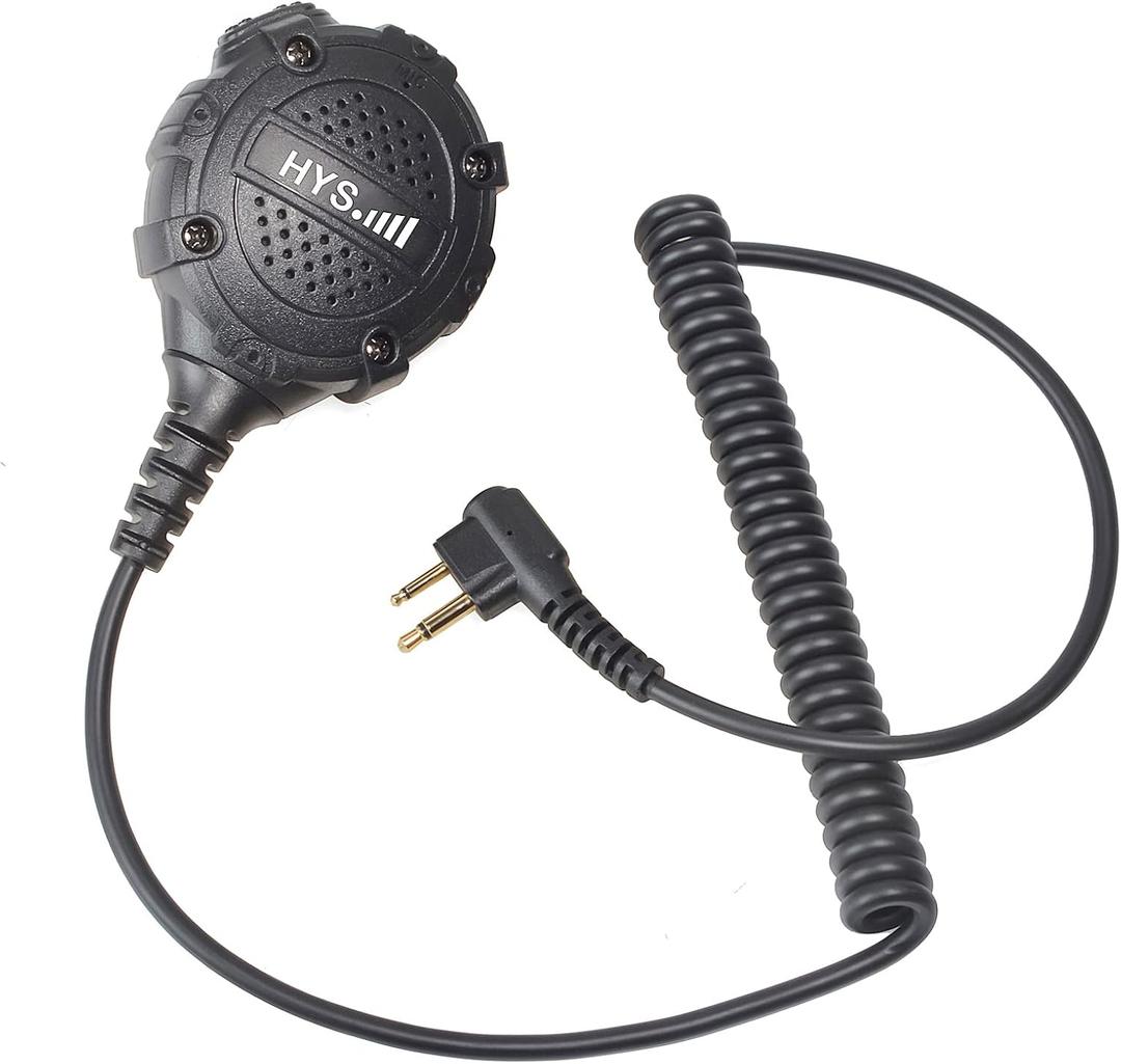 HYS Remote Speaker Microphone, Shoulder Speaker mic with Coiled Cord & Swivel Clip for CLS DLR RM RDX Series 2PIN Motorola RMU2080d BPR40 RDU4100 CLS1110 CLS1410 CP200 CP100 CLS1110 2-Way Radio