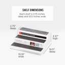 Copco 3-Tier Spice Rack Organizer for Cabinet or Pantry, 10-Inch Non-Skid Tiered Shelf, White/Gray Design Holds Spice Jars, Cans, and Bottles