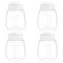 Breast Milk Collection and Storage Bottles, 6oz/180ml, Compatible with Spectra S1 S2 9 Plus, Motif Luna, and Most Wide-Mouth Flanges, Work with Spectra Bottles for Pumping, 4 Pack