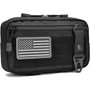 Unisex Outdoor Waist Bag, American Flag Patch & Keychain, Storage Bag for Camping, Hiking
