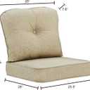 Oakland Living 28 x 26 Outdoor Patio Deep Seating Cushion Set in Tan with Ties, 21.5" L x 25 W x 7.87" H