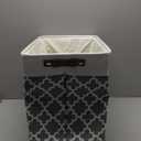 Storage Baskets Large 17"x12"x15" Foldable Rectangular Storage Bins Baskets for Organizing [2 Pack] Fabric Nursery Storage Baskets for Home,Office,Closet,Clothes,Toys (White&Lattice Grey)