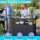 COZEER Outdoor Grill Table with Storage, Movable BBQ Grill Cart, Outdoor Kitchen Prep Station, Rolling Bar Serving Cart with Utensil Hooks, Blackstone Griddle Stand