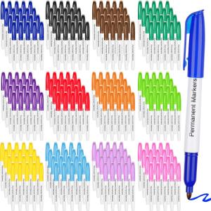 Fuutreo 240 Pcs Permanent Markers Colored Markers Set 12 Colors Fine Point Pens Quick Drying Pens Art Supplies Works on Plastic, Wood, Metal, Glass for Doodling, Coloring, Marking