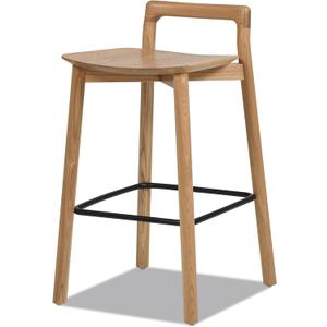 Jennifer Taylor Home Sven 26.5" Modern Minimalist Low Back Wood Counter Stool, Natural Blonde Ash Wood