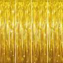 GOER 3.2 ft x 9.8 ft Metallic Tinsel Foil Fringe Curtains Party Photo Backdrop Party Streamers for Birthday,Graduation,New Year Eve Decorations Wedding Decor (4 Packs,Gold)