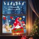 2 x Christmas & Halloween Static Window Clings Set (20x30cm & 35x28cm),8-10 Designs/Pack, Removable Decals for Glass (Christmas Cozy Whimsical, Polyvinyl Chloride, Large)