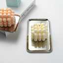 IMEEA Small Silver Tray Rectangular SUS304 Stainless Steel Bathroom Tray for Jewelry, Perfume, Vanity, Serving, 8 x 4.6 inch