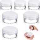 6pcs Small Travel Containers for Creams, 3pcs 5g Travel Size Cosmetic Jars with 3pcs 10g Leak Proof Makeup Sample Jars with Lids Clear Pots Refillable Storage for Toiletries Creams Lotions