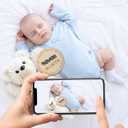 2 x 3D Baby Monthly Milestone Wooden Discs Set  15 Pcs Baby Month Markers for Photos, Hello World Newborn Announcement Sign, My First Holiday Milestones Props Keepsakes