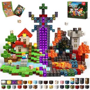 200 PCS Magnetic Blocks with Light Blocks - Easter Magnet Toys for Kids, Boys and Girls, Magnetic Building Blocks Cubes, Stacking Magnets for Kids, for Boys and Girls Age 3+ Years Old