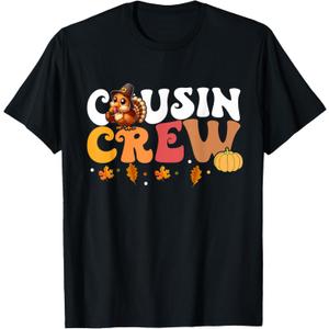 Cousin Crew Thanksgiving Family Matching Turkey Day Fall T-Shirt L