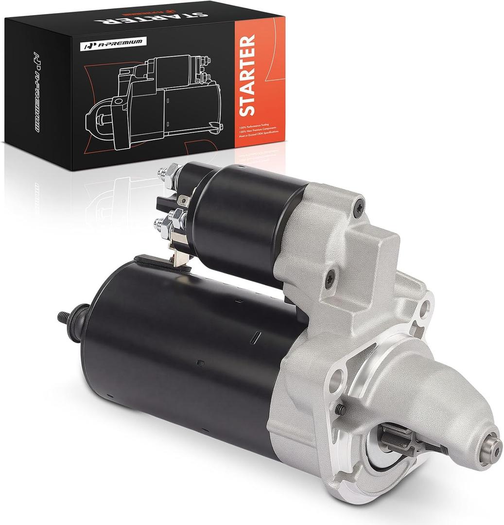 A-Premium Starter Motor Compatible with BMW 3-Series 318i/318is/318ti, 320i/323i/325i/328i, 323is/325is/328is, 5-Series 525i/525iT/528i, M3, Z3, 12V 1.4KW 9 Teeth CW, Replace# 12411714750
