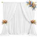 10x8ft White Backdrop Curtains for Parties Wrinkle Free Fabric Backdrop Curtain Wedding Photo Drapes Backdrop for Birthday Party Baby Shower Bridal Shower Photography Back Drop 2 Panels 5x8FT