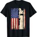 Truck Driver USA American Flag Patriotic Trucker Men T-Shirt, XS
