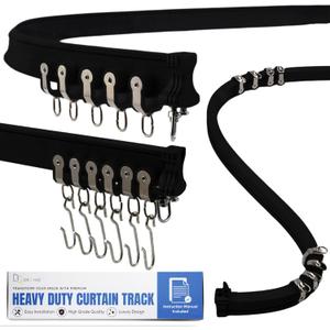 Aluminum Flexible Ceiling Curtain Track 13.1ft, Curtain Track Wall Mount
Bendable Curtain Track Bends Easily & Adjustable Length, Smooth Glide System for Bay Windows, RVs, Room Dividers, Showers