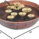 Woodstock Wind Chimes, Woodstock Water Bell Fountain Kit (16”) with Pump and Copper Bowl for Indoor Home Garden Decor Christmas/Hanukkah Gifts (WWBF2)