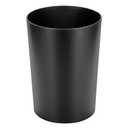 mDesign Stainless Steel Round Metal Trash Can, Small 4 Gallon Wastebasket, Garbage Basket Bin for Bathroom, Bedroom, Kitchen, or Home Office, Holds Waste and Recycle, Mirri Collection, Matte Black