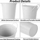 MIVIDE 6 Pack White Flower Buckets, 9.8 Inch Galvanized Metal Vases for Flowers, Flower Bucket with Handles, Farmhouse Vases for Wedding, Balcony Garden, Home Decor