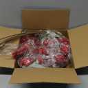 INQCMY Artificial Flowers 12pcs Ball Chrysanthemums for Weddings Silk with Stemsdiy Champagne Bouquets Indoor and Outdoor Decoration Kitchen Table Decor (Red)
