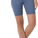 Hanes Womens Moves Bike Shorts, Soft & Stretchy Workout Shorts with Interior Pocket, Moisture-Wicking, 3” Or 7" Inseam (Blue, L)