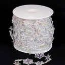 33FT Acrylic Crystal Snowflake Garland Strand, Iridescent Crystal Beaded Garland for Christmas Tree Wedding Birthday Party Decorations