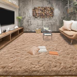 Tepook Super Soft Fluffy Rugs for Living Room, Shag 6x9 Area Rugs for Bedroom, Modern Shaggy Rug Fuzzy Carpets for Kids, Plush Indoor Nursery Home Decor Rug with Non-Slip Bottom, Beige