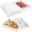 10 Sets 19x14x4in Rectangle Cake Boxes with Boards, White Large Bakery Boxes with Window for Quarter Sheet Cakes Donuts Cupcakes Pie Package