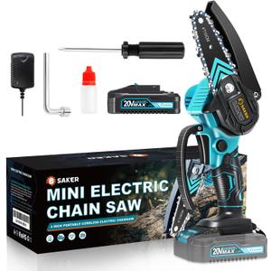 Saker Mini Chainsaw,Portable Electric Chainsaws Cordless,Handheld Chain Saw Pruning Shears Chain Saws for Tree Branches,Courtyard,Household and Garden Father's Day Gift for Men Dad Husband Women