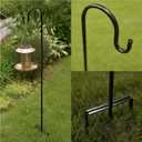 EXCMARK Shepherd Hook 48 inch 1/2 inch Thick Use at Weddings, Hanging Solar Lights, Lanterns, Bird Feeders, Metal Hanger Hook. (Black, 48 inch) U.S. Patent.