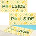 2 Pcs Poolside Seating Mats for Edge of Pool -16 x 35 Inch Lemon Theme Pool Mat for Floor Deck Entrance Rug Decorative Poolside Cushions Pad for Summer Outdoor Beach Swimming Pools
