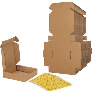 RLAVBL 4x4x1 Small Shipping Boxes Set of 50, Brown Corrugated Cardboard Box for Packing, Mailing, Business