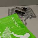 Fish Grilling Basket, Folding Portable Stainless Steel BBQ Grill Basket for Fish Vegetables Shrimp with Removable Handle, Come with Basting Brush and Storage Bag (01)