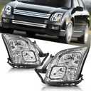 Headlights Assembly Compatible with 2006 2007 2008 2009 Ford Fusion OE Style Head Light Headlamp Pair, Chrome Housing