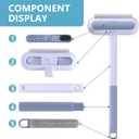 2 x moonoom 2 Pcs 4 in1 Mesh Screen Cleaner, Detachable Window Screen Cleanning Brush with Wet and Dry Dual-Use, Multi-functional Window Glass Net Cleaner Tool for Dusty Corners