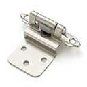 Home Expert 60 Pack (30 Pairs) 3/8 Inch Inset Cabinet Hinges, Self-Closing Face Mount Hinges with Door Bumpers, Satin Nickel Silver for Kitchen Cabinets, Bathroom Vanities, Furniture Doors