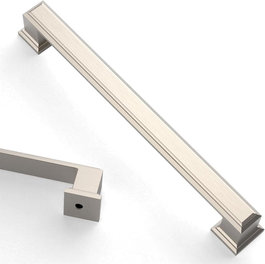 Asidrama 10 Pack 6.3 Inch(160mm) Brushed Satin Nickel Cabinet pulls Kitchen Cabinet Handles Cabinet Pulls Kitchen Cabinet Hardware for Cupboard Drawer Pulls