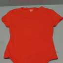 SUUKSESS Women Crew Neck Short Sleeve Thong Bodysuit Shirts Basic Top (Medium, 01 Red)