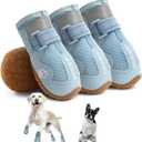 Hcpet Dog Boots, Dog Shoes for Dog Boots & Paw Protectors, Anti-Slip Dog Booties for Hot Pavement Winter Snow Hiking with Reflective Straps Blue Size 3