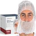 MEDICAL NATION 1000 Disposable Beard and Hair Net | Disposable Bouffant Hoods Caps, Beard Nets, Full Face Hair Nets | Unisex, Universal Size Hairnets for Food Service, Work, Cooking | White, 1000 Case
