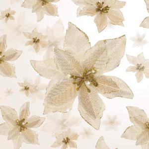 WILLBOND 48 Pieces 4 Size Christmas Glitter Poinsettia Artificial Glitter Poinsettia Christmas Tree Flowers Ornaments Wedding Party Decoration(Gold)