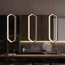 Ring Dimmable Pendant Lighting Adjust LED Mini Chandelier Ceiling Light Fixtures for Kitchen Island Dining Room Living Room Bedroom Hallway Black (20in x 9.8in x 70in)