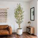 Artificial Olive Tree 5ft Tall Olive Trees Artificial Indoor Faux Olive Tree Indoor with Olive Branches and Black Fruits Artificial Tree for Home Office Decor and Housewarming Gift