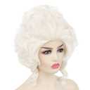 Queen Wig Platinum Blonde Beehive Wig 18th Century Baroque Hair for Women Lady Natural Synthetic Victorian Cosplay Party Costume Hair